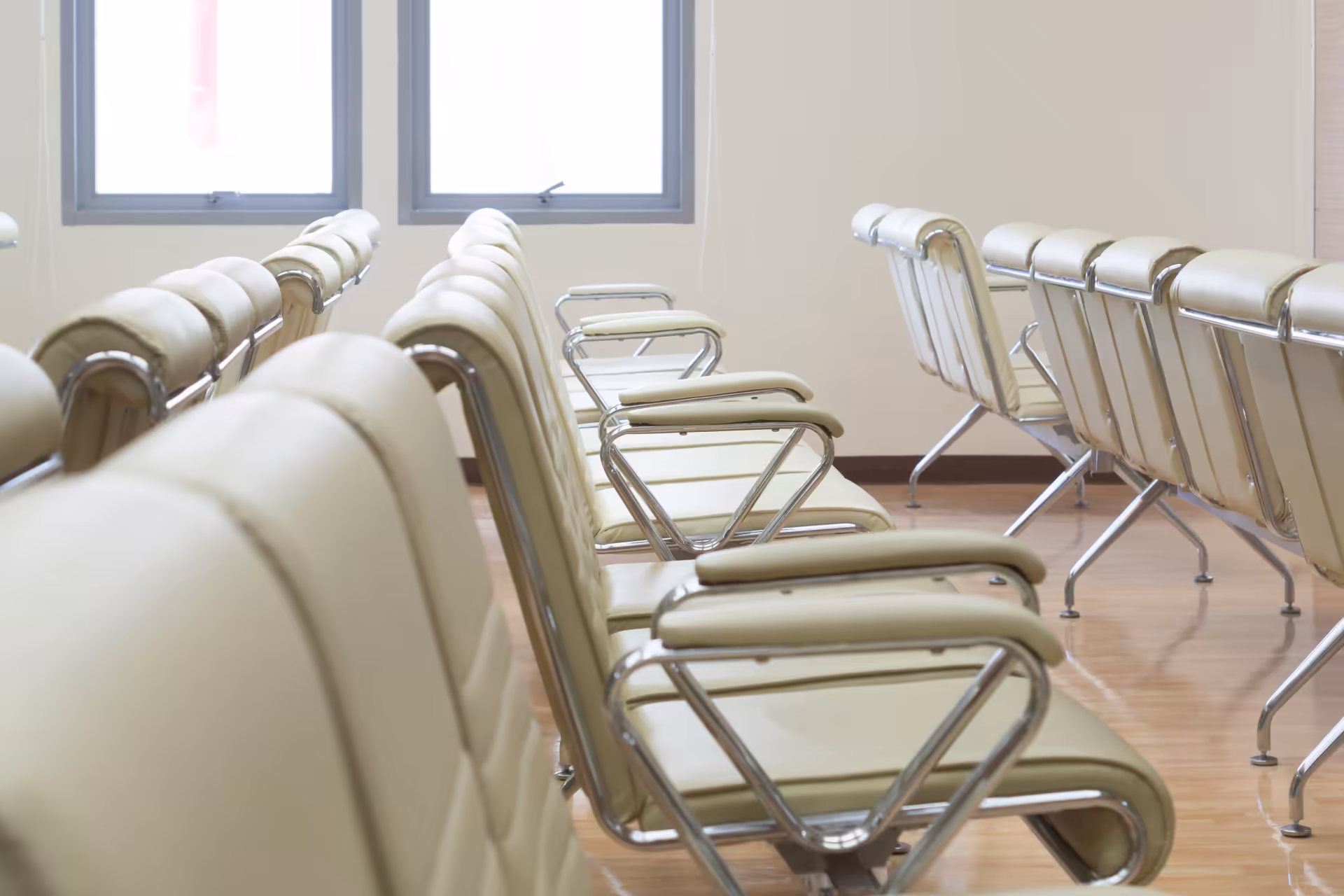 Waiting room chairs in a medical practice cleaned by Sweepers in Gadsden, Alabama